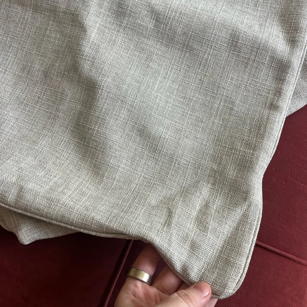 Neutral 18x18 Linen Look Pillow Covers (Set of 2) + Matching Couch Scarf
